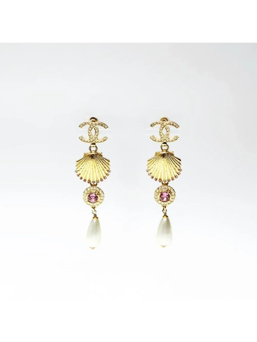 Chanel Earrings Pearl Gold-Tone Metal #246953C10B